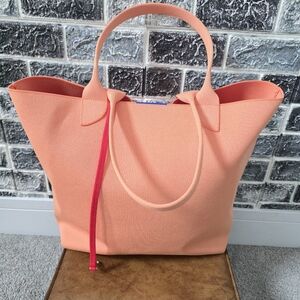 Rothy's Women's Classic Peach Tote Bag with Red Accent